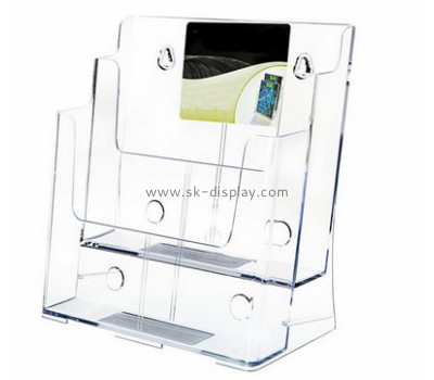 Customized transparent lucite brochure wall holder BD-368