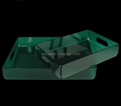 Bespoke green plastic rectangular tray STS-030