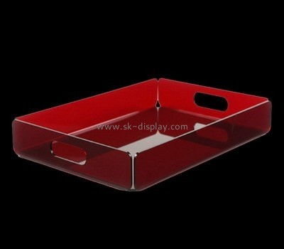 Bespoke acrylic red serving tray STS-033