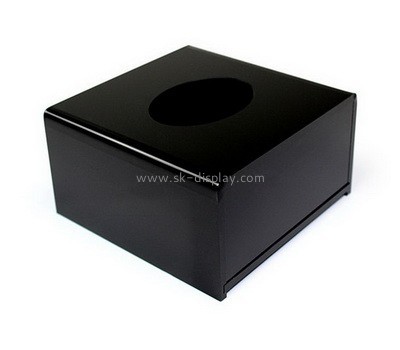 Bespoke acrylic black tissue box holder DBS-700