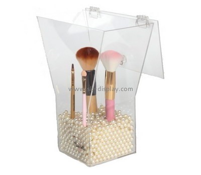 Customize acrylic makeup brush holder with lid CO-489