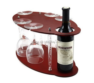 Customize acrylic wine bottle and glass holder WD-103