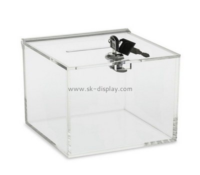 Customize acrylic charity collection boxes for sale DBS-808