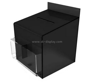Customize black charity coin collection boxes DBS-810