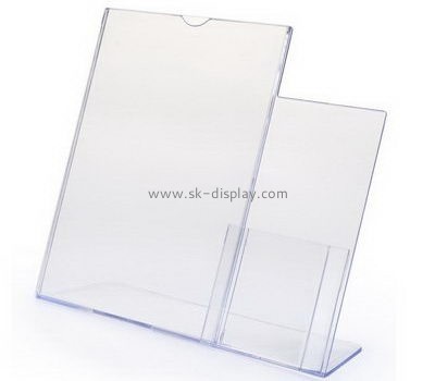Customize acrylic sign holder with brochure pocket BD-756