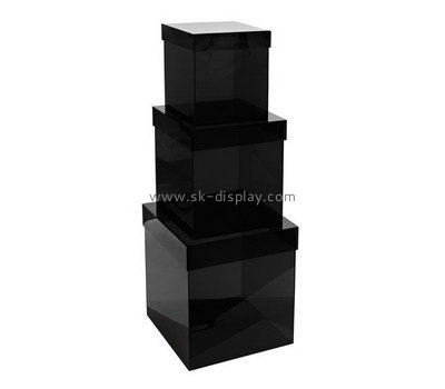 Customize black small acrylic box with lid DBS-927