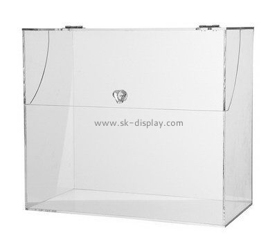 Customize clear acrylic boxes with hinged lids DBS-941
