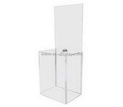 Customize acrylic donation boxes with locks DBS-1001