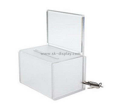 Customize acrylic donation box with lock DBS-998