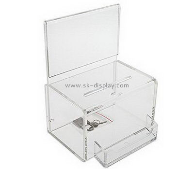 Customize acrylic collection boxes for fundraising DBS-1004