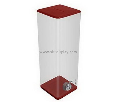 Customize acrylic charity collection boxes for sale DBS-1012