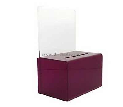 Customize acrylic collection boxes for charity DBS-1036