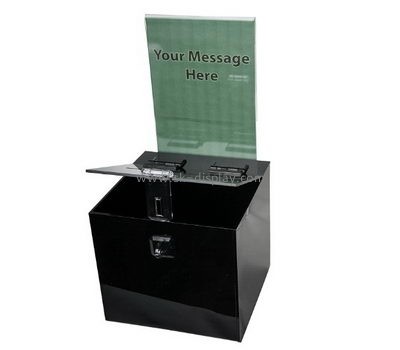 Customize acrylic cheap charity collection boxes DBS-1034