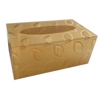 Customize acrylic gold tissue box cover DBS-1064