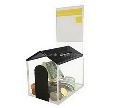 Customize acrylic money box with lock DBS-1076