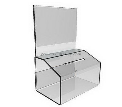 Customize acrylic locking donation boxes DBS-1079