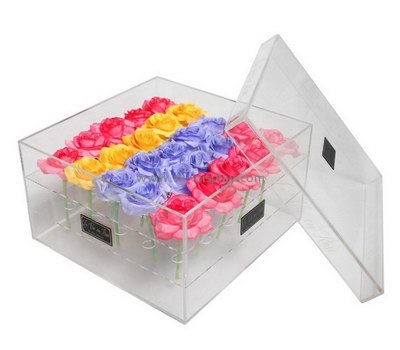 Customize lucite flower display box DBS-1144