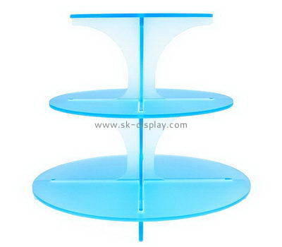 3 tiered round blue acrylic cake display stands FD-166