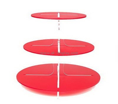 3 tiered red round acrylic cake display stands FD-168