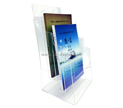 Customize 3 tiered clear acrylic book display holder BD-876