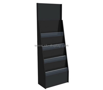 Customize 4 tiered black acrylic brochure holder BD-878