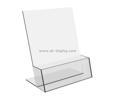 Custom clear acrylic slant brochure holder BD-889