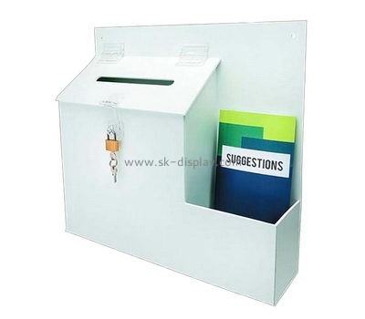 Custom acrylic suggestion box with brochure holder BD-940