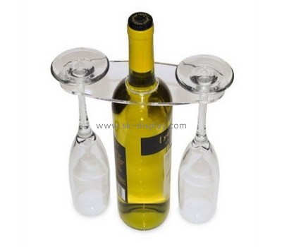 Custom acrylic wine bottle and wineglasses holder WD-120