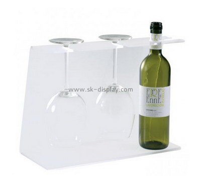 Custom acrylic wine bottle and 2 glasses holder WD-141