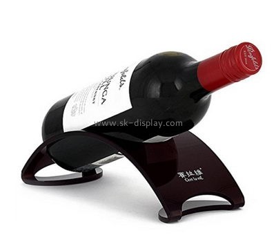 Custom black acrylic single wine bottle display rack WD-157