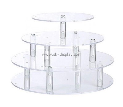 Custom 4 tiers round acrylic cake and cupcake stands FD-270