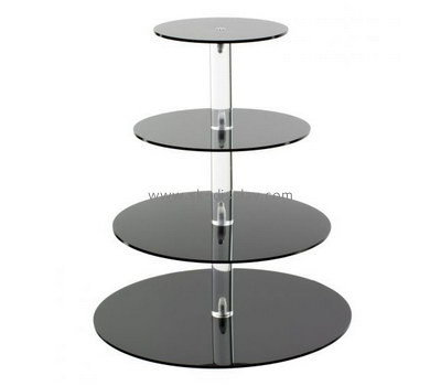 Custom 4 tiers round black acrylic cake display stands FD-275