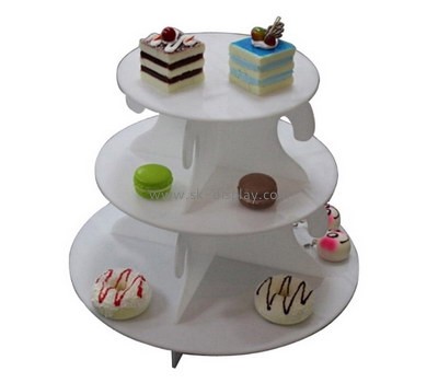 Custom 3 tiers round white acrylic cake display stands FD-277