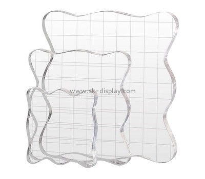 Custom acrylic stamping block with grids lines AB-033