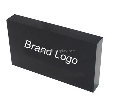 Custom black acrylic brand display block AB-055