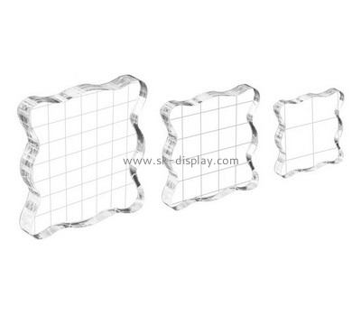 Custom acrylic stamping blocks with grids lines AB-066