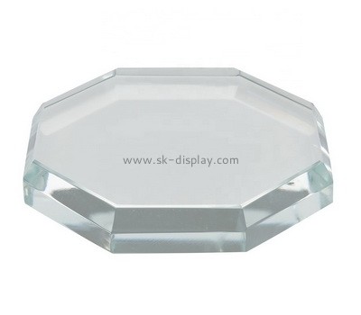 Custom round acrylic beveled display block AB-072