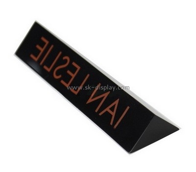 Custom triangle black acrylic brand sign block AB-159