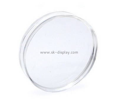 Custom round acrylic display block with finger groove AB-167