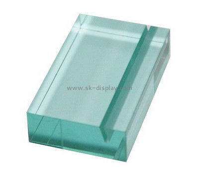 Custom blue acrylic sign holder block AB-168