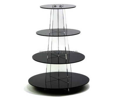 Custom round black acrylic cake display stands FD-309