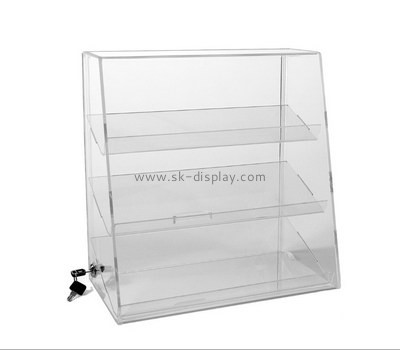 Custom 3 tiers clear acrylic locking display cabinet FD-313