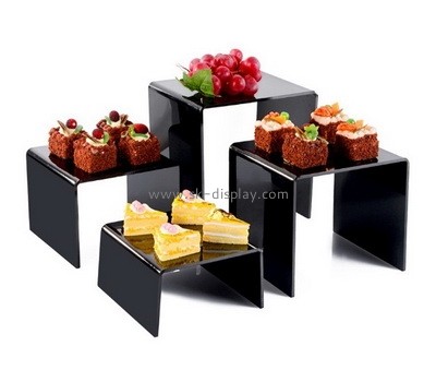 Custom retail black acrylic risers for cakes FD-336