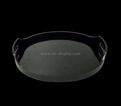 Custom round black acrylic serving tray STS-119