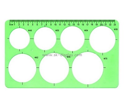 Custom green acrylic ruler with circles SOD-747