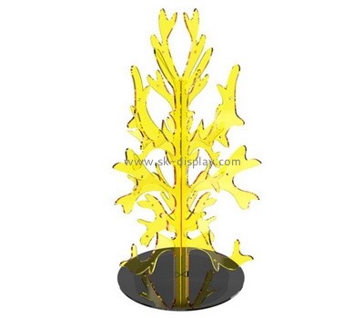 Custom tree shape yellow acrylic christmas ornaments display hangers SOD-831
