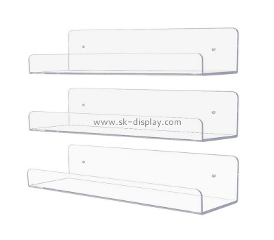 Custom acrylic lucite wall ledge floating shelf rack organizer for books, figurine, picture frame SOD-986