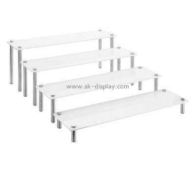 Custom 4-tier rectangular white acrylic cupcake and dessert display riser stand SOD-993