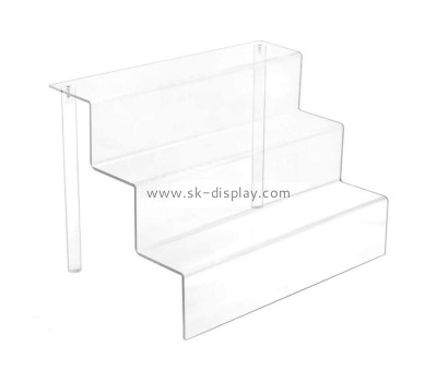 Customize 3 steps acrylic riser plexiglass display stand perspex shelf SOD-1009