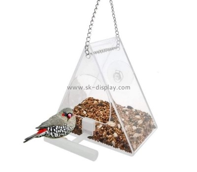 Custom acrylic lucite window bird feeder for hanging with suction cups SOD-1016